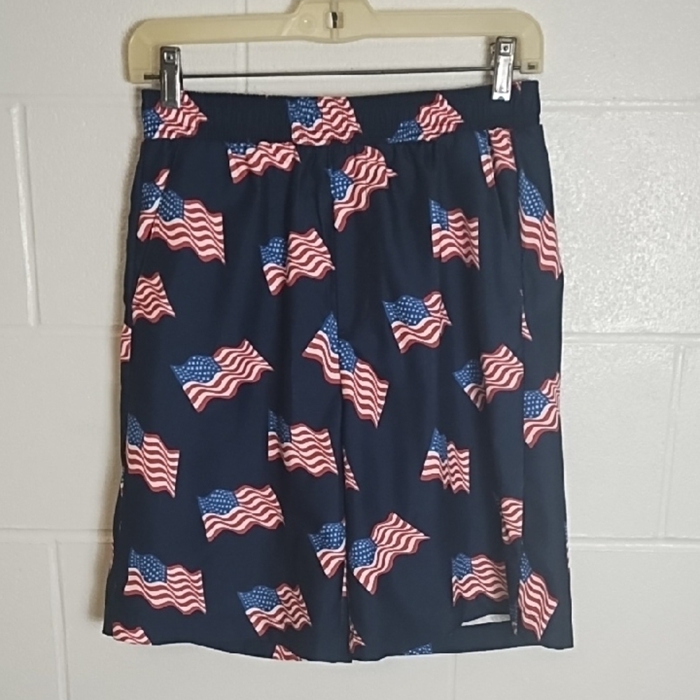 USA Flag Knee-Length Swim Play Shorts Unisex